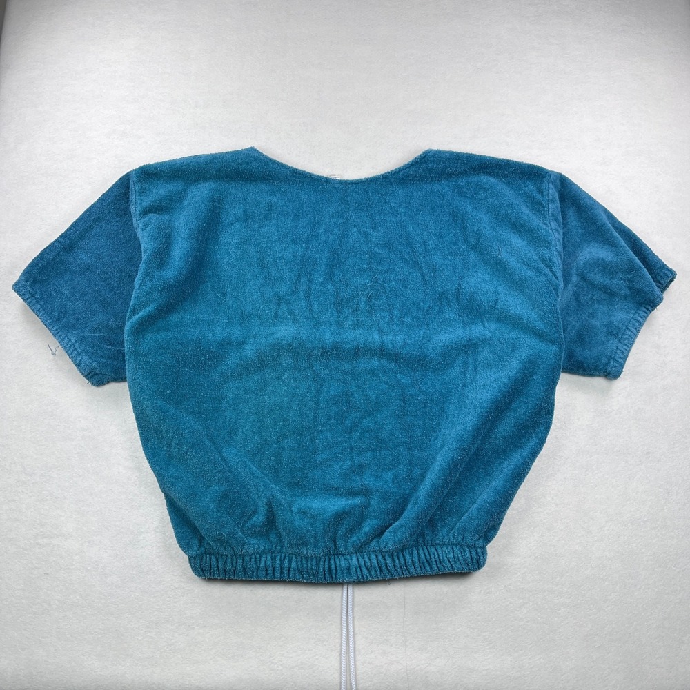 Vintage Body Alive Terry Cloth Gym Top XL Teal Blue Made in USA Bodybuilding 80s - Picture 8 of 10